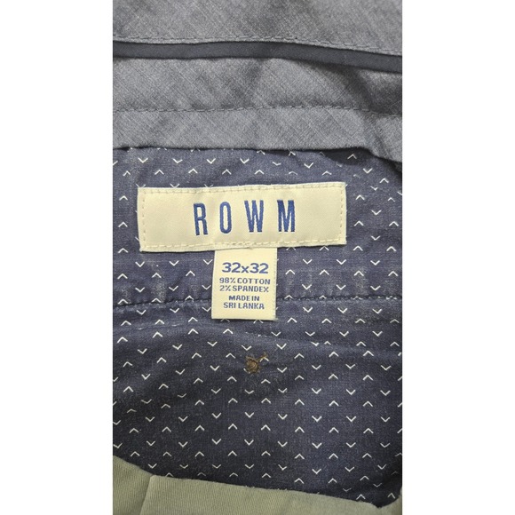 ROWM Men's 32x32 Olive Chino Pants Casual Straight Leg Cotton Blend - Picture 7 of 8